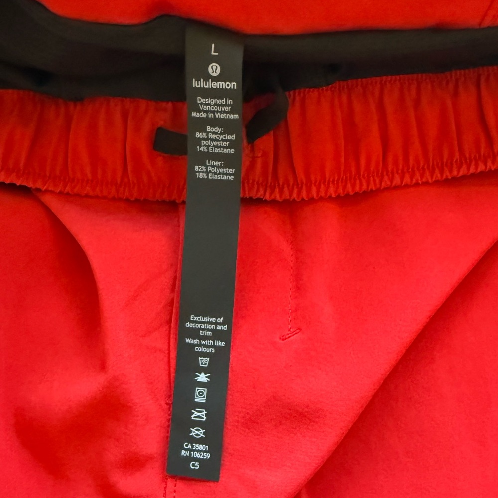 Lululemon Men’s Surge Short *6" Updated in Bold Red Size L - Picture 12 of 15